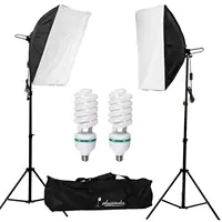 Abeststudio 2 x 135W Continuous Lighting Kit 50x70cm Softbox Photo Studio Set Light Bulbs 5500K Photography 50 x 70 cm Softboxes image