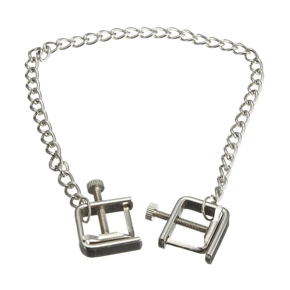 Зажимы на соски c двойной цепочкой купить со скидкой в секс шопе  Стимуляторы для груди  Зажимы для груди