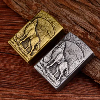 Retro Metal Lighter Oil Windproof Wheel Lighters Unique Compact Butane Jet Fire Refillable Cigarette Wolf Lighter Man Gadgets
Retro Metal Lighter Oil Windproof Wheel Lighters Unique Compact Butane Jet Fire Refillable Cigarette Wolf Lighter Man Gadgets