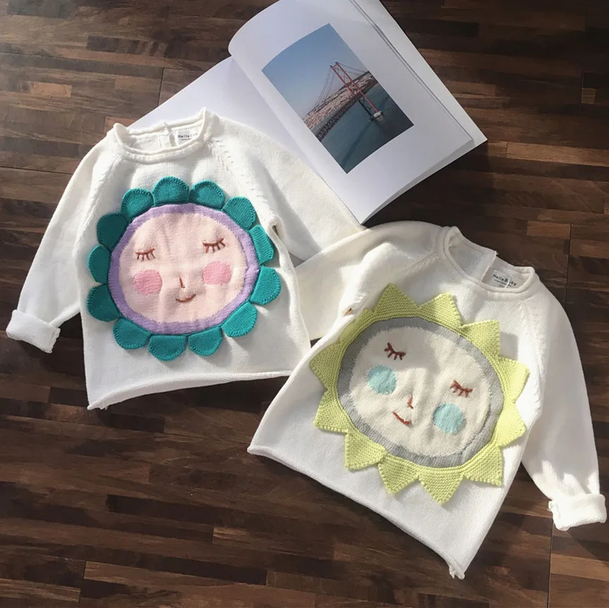 Baby Girl Sweater Knitted Cartoon Sun Sunflower Tops Autumn Winter Toddler Fashion Cute Infant Boys Girls Cotton Sweater
Baby Girl Sweater Knitted Cartoon Sun Sunflower Tops Autumn Winter Toddler Fashion Cute Infant Boys Girls Cotton Sweater