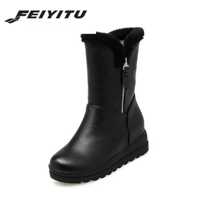 feiyitu Women Boots Autumn Winter Warm Plush High heels Shoes Mid-calf Snow Martin Boot 2018 New Fashion Pu Waterproof Black
feiyitu Women Boots Autumn Winter Warm Plush High heels Shoes Mid-calf Snow Martin Boot 2018 New Fashion Pu Waterproof Black