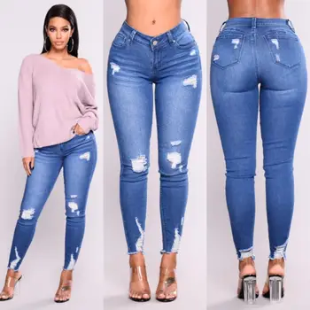 3xl Plus Size Light Blue Skinny Ripped Jeans For Female Women Mid Waist Bleash Wash Casual Denim Jeans 2019 Slim Fit Pants Femme
3xl Plus Size Light Blue Skinny Ripped Jeans For Female Women Mid Waist Bleash Wash Casual Denim Jeans 2019 Slim Fit Pants Femme