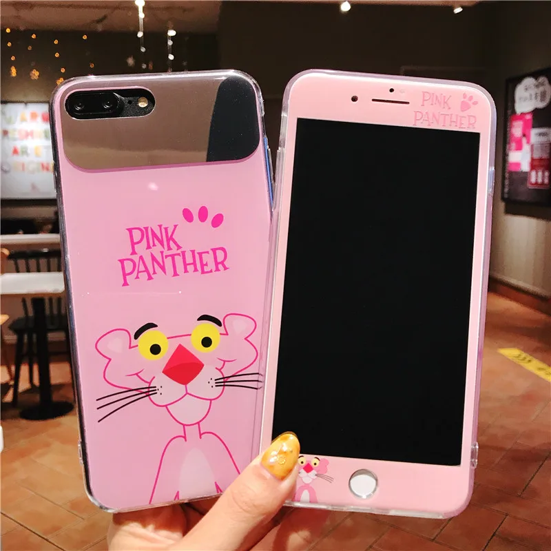 For iphone 8plus Pink Panther case Makeup mirror soft cover & front Glass Screen film For iPhone XS max XR X 7 8 7plus 6S Plus
For iphone 8plus Pink Panther case Makeup mirror soft cover & front Glass Screen film For iPhone XS max XR X 7 8 7plus 6S Plus
