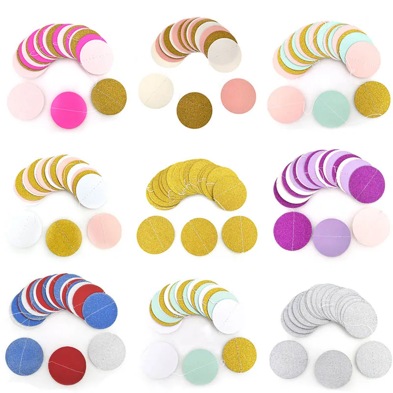 2M Confetti Glitter Circle Polka Dots Paper Garland Birthday Party Supplies Banner Bunting For Wedding Decoration 20 Styles
2M Confetti Glitter Circle Polka Dots Paper Garland Birthday Party Supplies Banner Bunting For Wedding Decoration 20 Styles