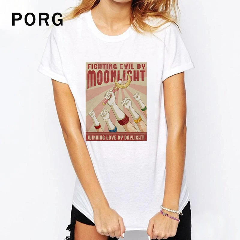 PORG Sailor Moon Vogue tshirt Japanese Anime Print White T Shirt Harajuku Women O-neck Tee Summer Women's New Clothing 2019
PORG Sailor Moon Vogue tshirt Japanese Anime Print White T Shirt Harajuku Women O-neck Tee Summer Women's New Clothing 2019