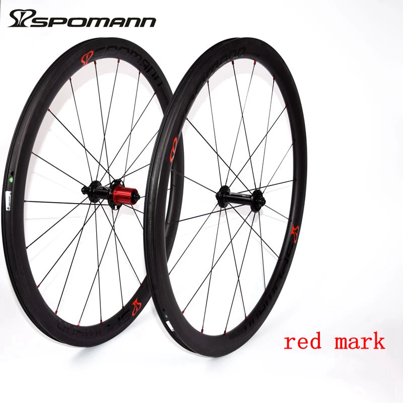 SPOMANN 700C Road Carbon Wheelset Clincher Wheels Super Light 40mm Depth Tubeless wheelset 10 / 11 Speeds Road wheelset
SPOMANN 700C Road Carbon Wheelset Clincher Wheels Super Light 40mm Depth Tubeless wheelset 10 / 11 Speeds Road wheelset