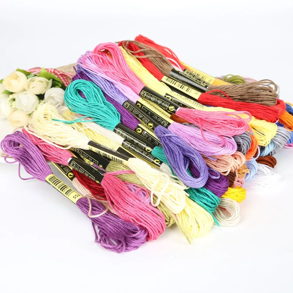 100 шт./пакет хлопковые нитки для вышивки крестиком около 7 5 м|cotton embroidery thread|embroidery