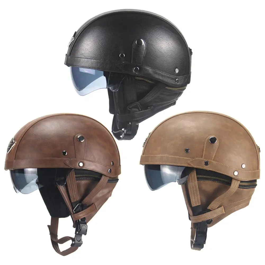 

New Motorcycle Helmet Retro Personality Pedal Locomotive Cruise Helmet Four Seasons Men And Women Moto Accessories