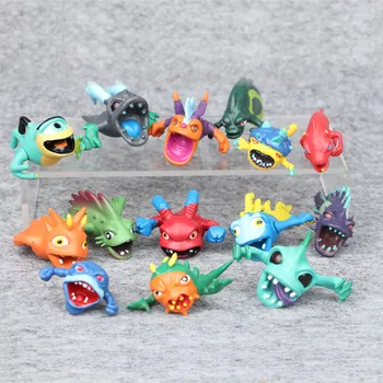 

14pcs/lot Cosplay Mini Slugterra Slager Elf PVC Action Figure Model Animal Toys For Kids Gifts