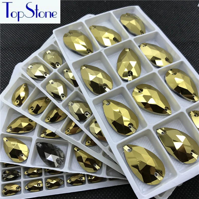 Teardrop Glass Crystal Sew On Rhinestone Gold Hematite Color Droplet Sew-on Stone 2holes For Dress garment Decoration
Teardrop Glass Crystal Sew On Rhinestone Gold Hematite Color Droplet Sew-on Stone 2holes For Dress garment Decoration