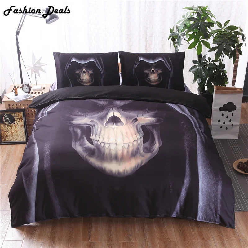 Home Textile Modern 3D Skull Head Bedding Set Black Duvet Cover Set with Pillowcases Bed Linen 2/3 Pcs Bedclothes Free Shipping
Home Textile Modern 3D Skull Head Bedding Set Black Duvet Cover Set with Pillowcases Bed Linen 2/3 Pcs Bedclothes Free Shipping
