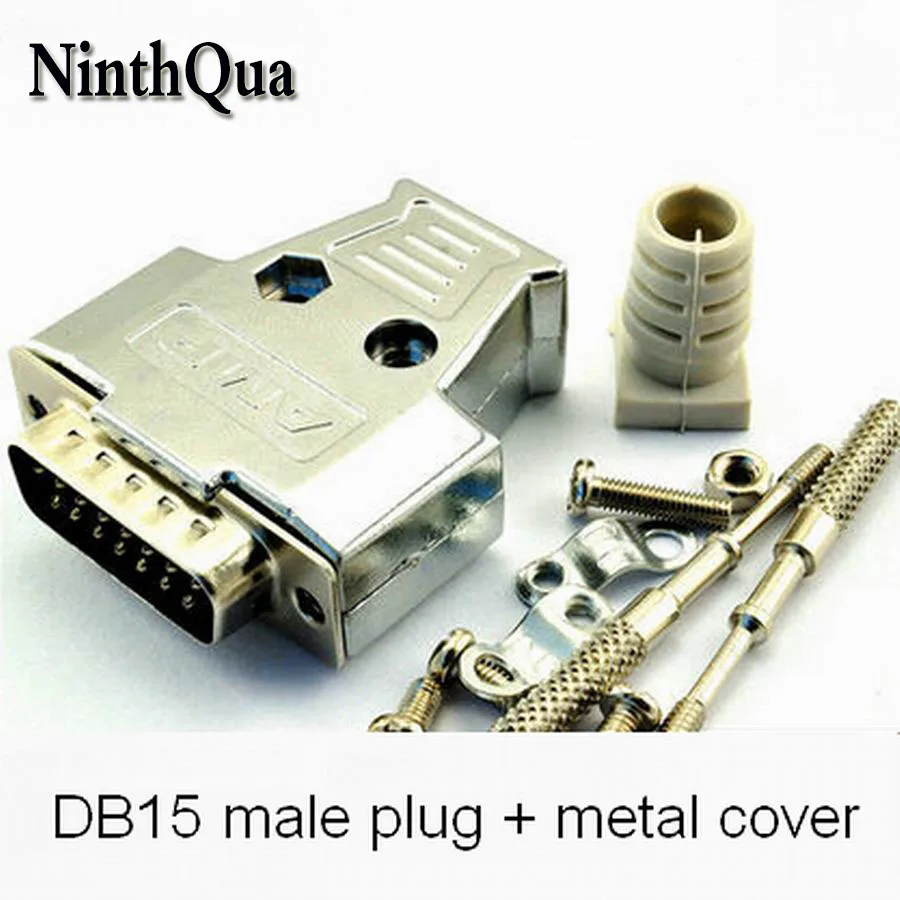 Sample 1set DB15 Male Female Plug with Metal Cover DB 15P Plugs Jack Adapter Connector 2 Rows Wire Solder Type
Sample 1set DB15 Male Female Plug with Metal Cover DB 15P Plugs Jack Adapter Connector 2 Rows Wire Solder Type