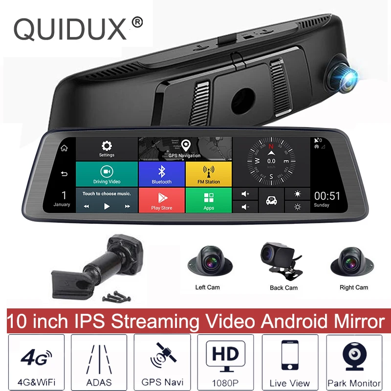 10"4 Channel Cameras Car DVR 360°Panoramic Full Screen 4G Touch IPS Special RearView Mirror GPS Wifi Dash Camera
10"4 Channel Cameras Car DVR 360°Panoramic Full Screen 4G Touch IPS Special RearView Mirror GPS Wifi Dash Camera