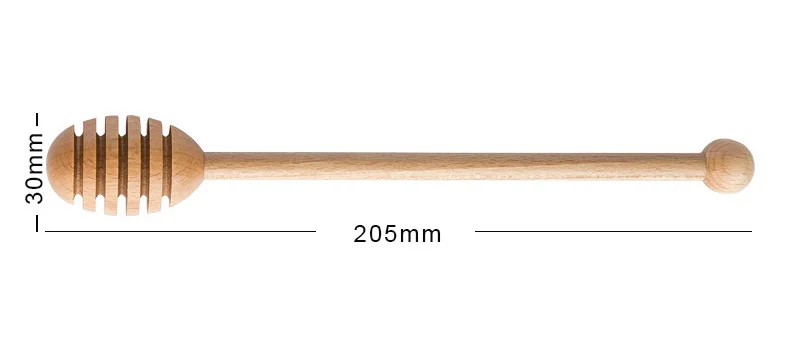 Wooden Honey Spoon Long Handle Beech Wood Honey Dipper Stick Wood Honey Coffee Bar Mixing Spoon Kitchen Utensils Tea Accessories