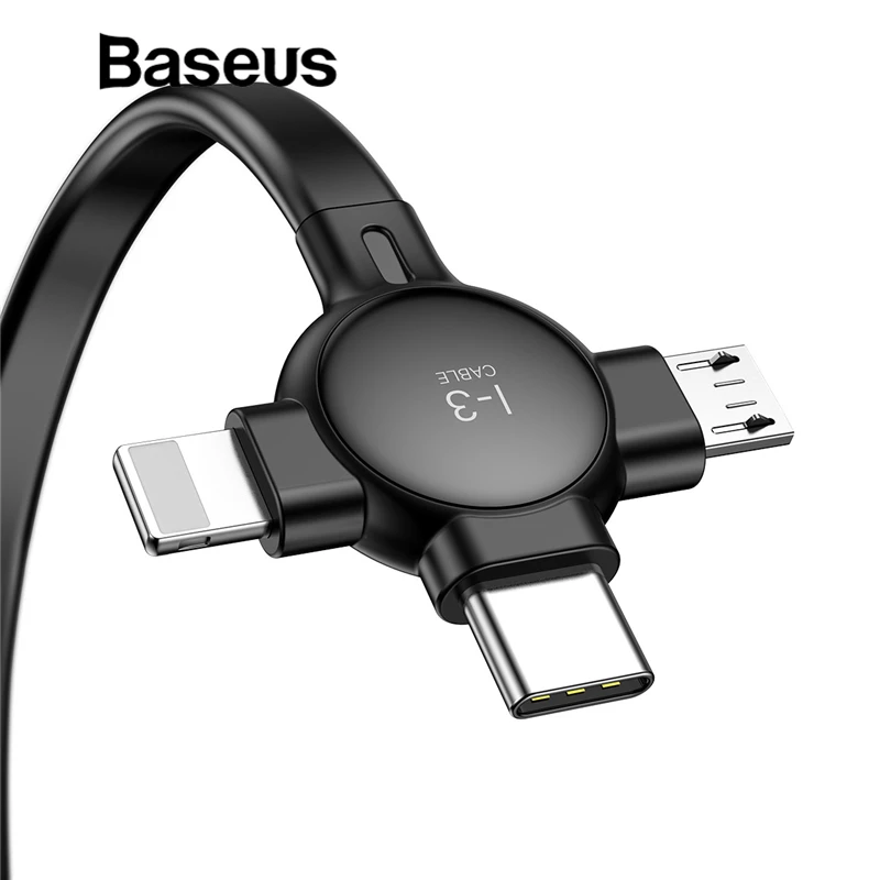 Baseus Portable 3 in 1 cable with micro USB Type C connector for iPhone X xs max 3in1 USB charger cable for samsung galaxy s9 s8
Baseus Portable 3 in 1 cable with micro USB Type C connector for iPhone X xs max 3in1 USB charger cable for samsung galaxy s9 s8