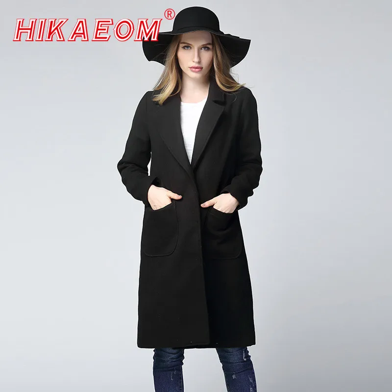 2018 Autumn Winter Wool Coats New Women's Fashion Europe Style Fashion Woolen Large Size Blends Long Outerwear Womens Coats
2018 Autumn Winter Wool Coats New Women's Fashion Europe Style Fashion Woolen Large Size Blends Long Outerwear Womens Coats
