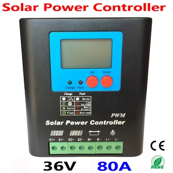 36V PV Panel Battery Charger 80A Solar Charge Controller Regulator with LED&LCD Display for 3000W PV Solar Panels Modules
36V PV Panel Battery Charger 80A Solar Charge Controller Regulator with LED&LCD Display for 3000W PV Solar Panels Modules
