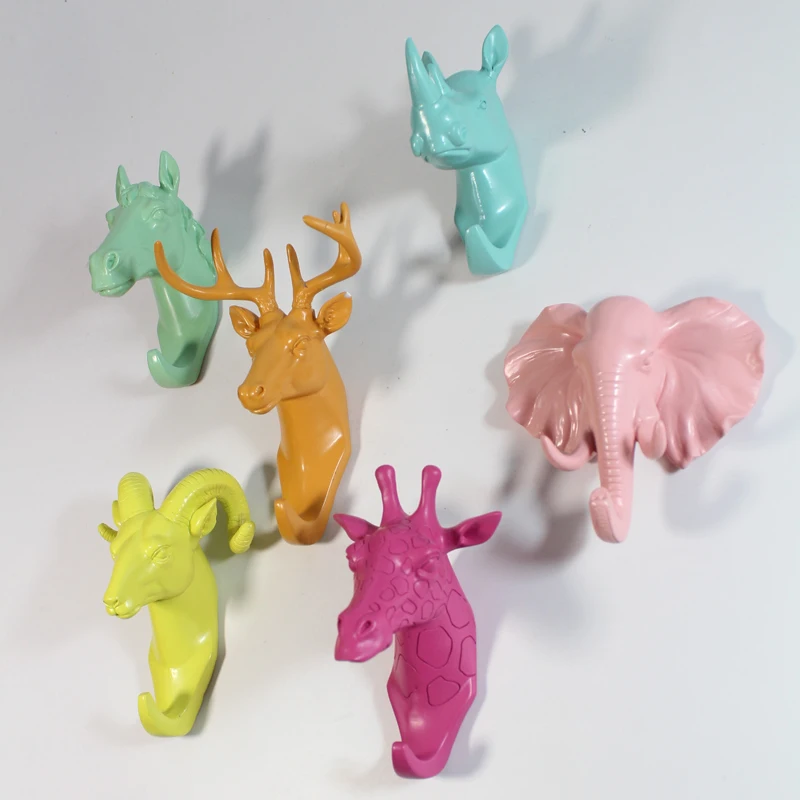 Retro Animals Stereo Head Hook Pure Color Wall Hanging Model Hanger Bar Decorative Dear Elephant Pendant Door Coat Cap Bag Hook
Retro Animals Stereo Head Hook Pure Color Wall Hanging Model Hanger Bar Decorative Dear Elephant Pendant Door Coat Cap Bag Hook