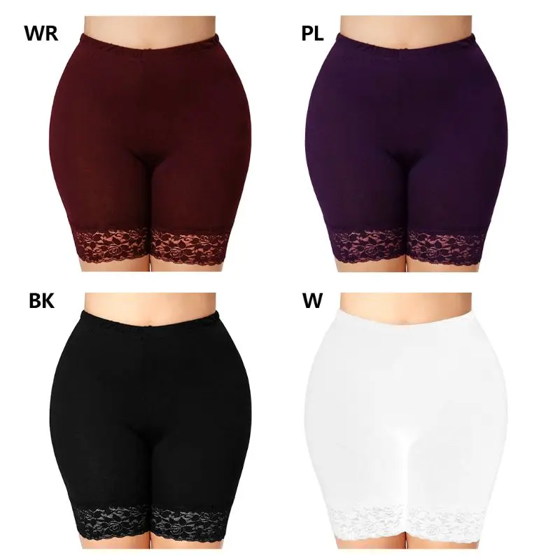 KLV Women Plus Size Mid-Rise Slip Shorts Solid Color Floral Lace Patchwork Trim Mid Thigh Safety Pants Elastic Slim Undershorts
KLV Women Plus Size Mid-Rise Slip Shorts Solid Color Floral Lace Patchwork Trim Mid Thigh Safety Pants Elastic Slim Undershorts