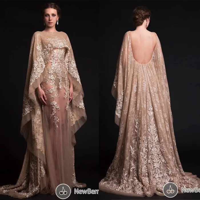 2015 Middle East Design Champange Prom Dresses Backless Embroidery Lace Floor Length Saudi Arab Evening Gowns New Arrival
2015 Middle East Design Champange Prom Dresses Backless Embroidery Lace Floor Length Saudi Arab Evening Gowns New Arrival