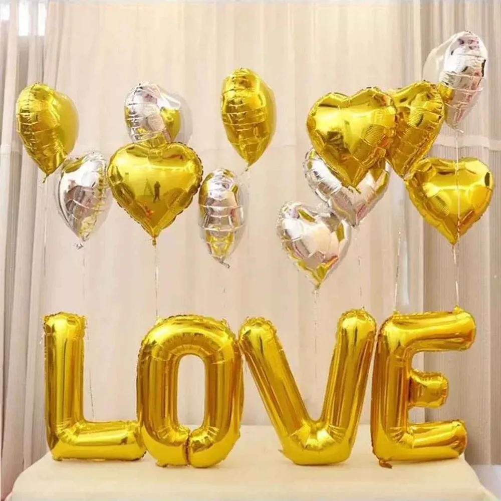 16pcs LOVE Foil Balloon Set 18inch Love Heart Shaped Ballon 32inch letter Baloon Wedding Party Engagement Backdrop decoration
16pcs LOVE Foil Balloon Set 18inch Love Heart Shaped Ballon 32inch letter Baloon Wedding Party Engagement Backdrop decoration