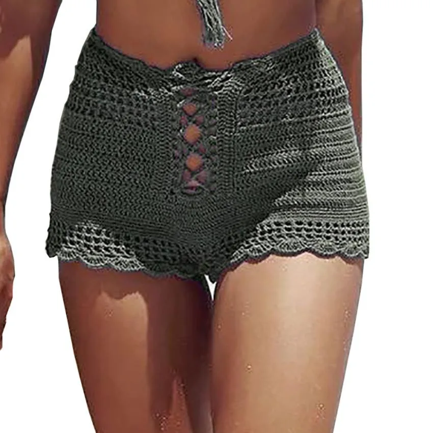 Swim Suit Women Swimwear Bikini Bottoms Openwork Crochet Shorts Stretch Waist Beach Bandage Hot Pants badpak 2018
Swim Suit Women Swimwear Bikini Bottoms Openwork Crochet Shorts Stretch Waist Beach Bandage Hot Pants badpak 2018