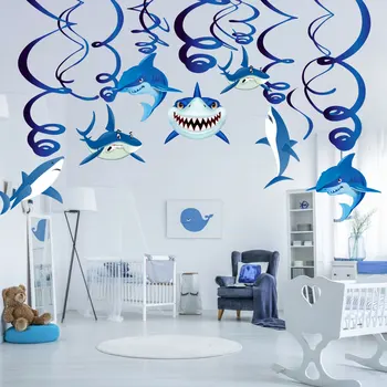 30pcs/set Shark Party Decoration For Kids Birthday Party Cartoon Sharks Spiral Hanging Swirl Drop Ornaments Party Supplies XL032
30pcs/set Shark Party Decoration For Kids Birthday Party Cartoon Sharks Spiral Hanging Swirl Drop Ornaments Party Supplies XL032