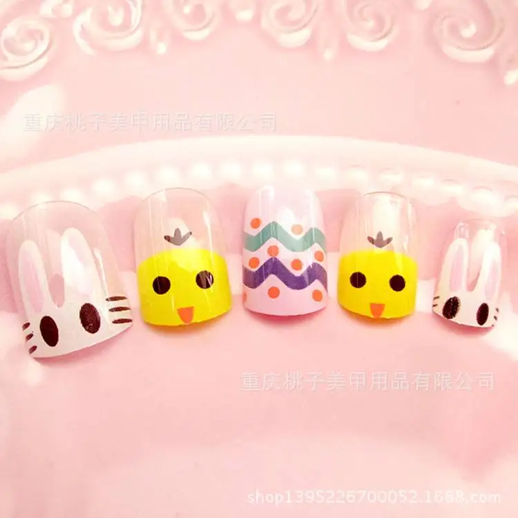 Lovely little animals false nails Brief chicken rabbit print fake nails 24 PCS short Square head nail tips Cute girl
Lovely little animals false nails Brief chicken rabbit print fake nails 24 PCS short Square head nail tips Cute girl