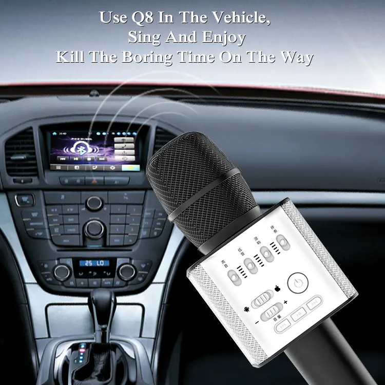 Original brand MicGeek Q9 Bluetooth Karaoke Microphone Wireless Professional Player speaker With Carring Case For Iphone Android_06