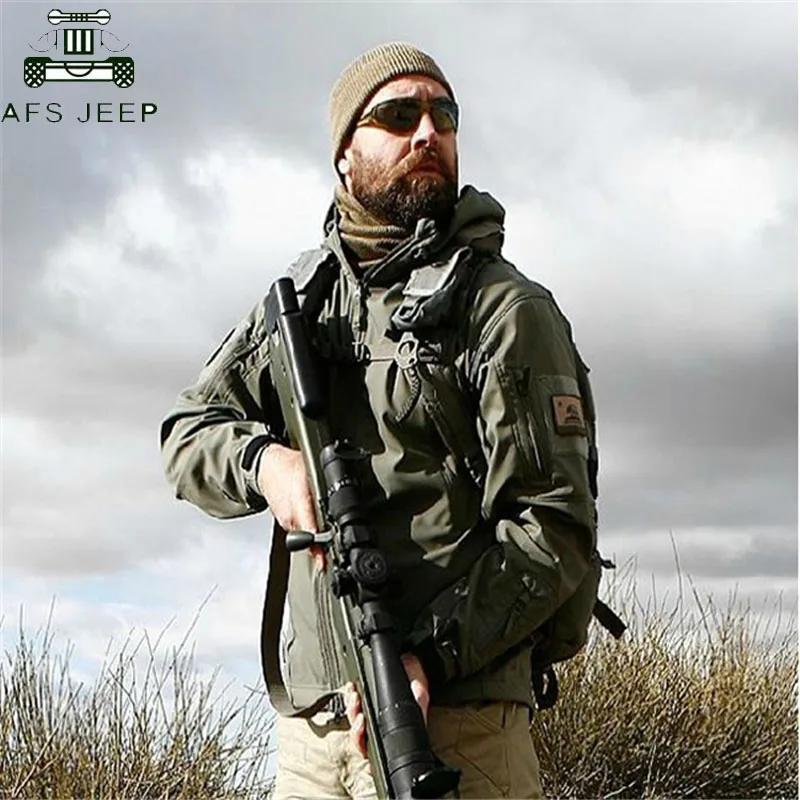 AFS JEEP Brand Winter Shark Skin Military Windproof Tactical Softshell Jacket Men Waterproof Soft Shell Snake Camouflage Jacket
AFS JEEP Brand Winter Shark Skin Military Windproof Tactical Softshell Jacket Men Waterproof Soft Shell Snake Camouflage Jacket