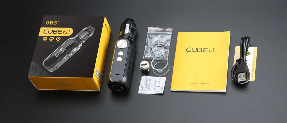 OBS Cube VW Box MOD vs OBS Cube VW Kit with 4ml Mesh Tank with 3000mAh battery max 80W output vape box mod Electronic Cigarette