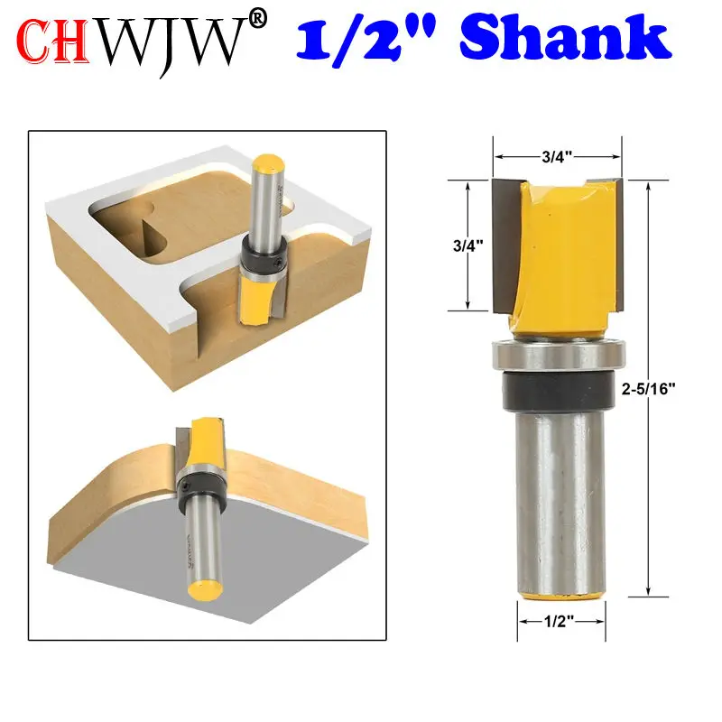 1pc Pattern Trim Template Trim Router Bit - 3/4" X 3/4" - 1/2" Shank Woodworking cutter Tenon Cutter for Woodworking Tools
1pc Pattern Trim Template Trim Router Bit - 3/4" X 3/4" - 1/2" Shank Woodworking cutter Tenon Cutter for Woodworking Tools