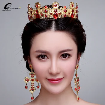 Vintage Baroque Queen Crown Luxury Red Crystal Rhinestone Royal Hair Bands Bridal Hair Accessories Women Tiaras and Crowns
Vintage Baroque Queen Crown Luxury Red Crystal Rhinestone Royal Hair Bands Bridal Hair Accessories Women Tiaras and Crowns