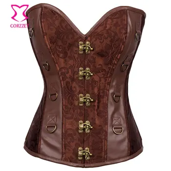 Brown Sexy Espartilhos E Corpetes Corsets And Bustiers Plus Size Gothic Clothing Steel Boned Overbust Corset Steampunk Costume
Brown Sexy Espartilhos E Corpetes Corsets And Bustiers Plus Size Gothic Clothing Steel Boned Overbust Corset Steampunk Costume