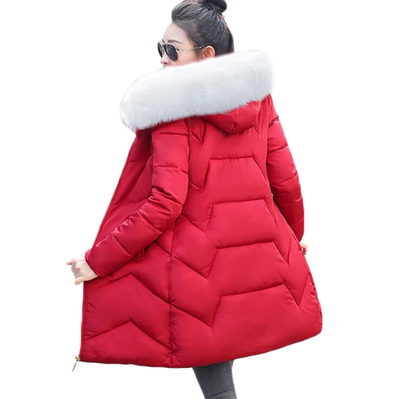 Winter Coat Women Thicken Down Cotton Jacket Hooded Fur Collar Mid-Long Outerwear Warm Snow Cotton Padded Jacket Plus size M-3XL
Winter Coat Women Thicken Down Cotton Jacket Hooded Fur Collar Mid-Long Outerwear Warm Snow Cotton Padded Jacket Plus size M-3XL
