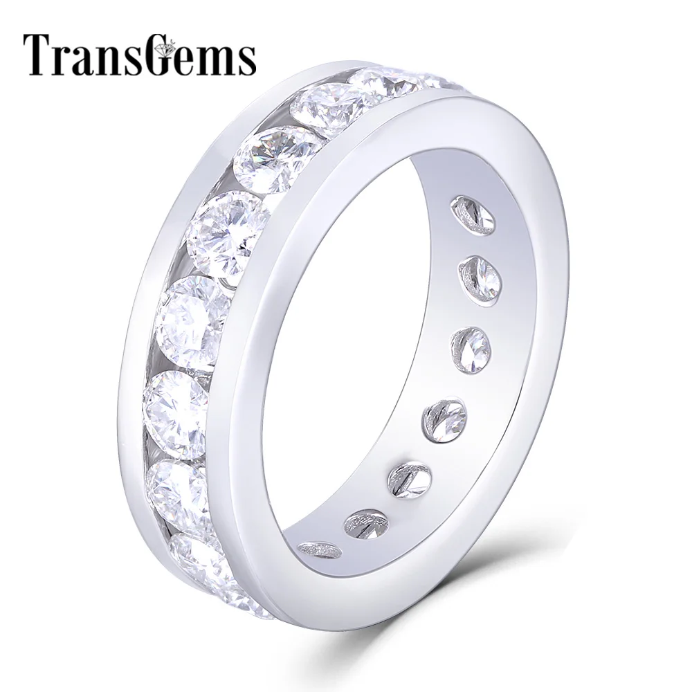 TransGems 18K White Gold 4mm F Color Moissanite Eternity Band Engagement Ring Dailywear Fine Jewelry For Women Anniversary Gifts
TransGems 18K White Gold 4mm F Color Moissanite Eternity Band Engagement Ring Dailywear Fine Jewelry For Women Anniversary Gifts