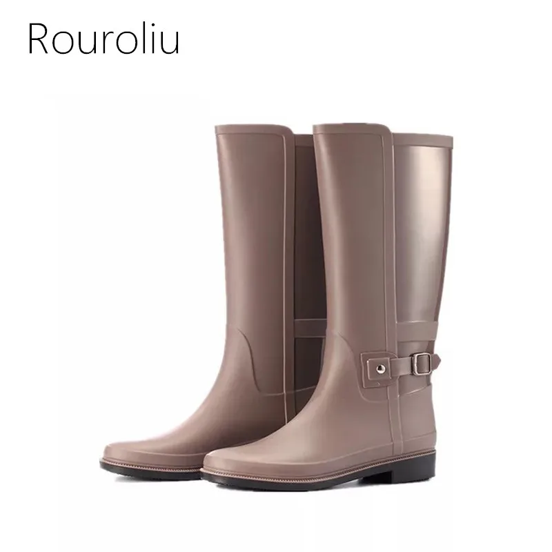 Rouroliu Women Sweet Non-Slip Buckle Tall Rainboots PVC Knee-high Waterproof Water Shoes Wellies Woman Mixed Colors RB204
Rouroliu Women Sweet Non-Slip Buckle Tall Rainboots PVC Knee-high Waterproof Water Shoes Wellies Woman Mixed Colors RB204