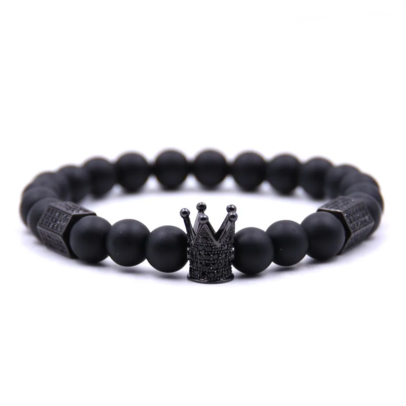 KANGKANG 8mm Dazzling Cool Matte Black stone Beads Bracelet For Women and Men Handmade Pave CZ Crown Bracelets popular jewelry
KANGKANG 8mm Dazzling Cool Matte Black stone Beads Bracelet For Women and Men Handmade Pave CZ Crown Bracelets popular jewelry