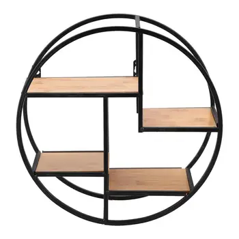 1 Pcs Industrial Style Wood Iron Craft Round Wall Shelf Display Rack Storage Unit Home Decor
1 Pcs Industrial Style Wood Iron Craft Round Wall Shelf Display Rack Storage Unit Home Decor