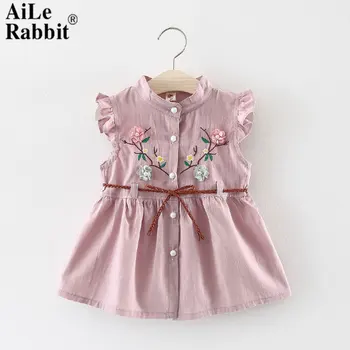 AiLe Rabbit 2018 Summer Girl Dress New Flowers Peach Flying Sleeve Dress Belt Girls Baby Clothes Child's Dress 0-4 Years Old
AiLe Rabbit 2018 Summer Girl Dress New Flowers Peach Flying Sleeve Dress Belt Girls Baby Clothes Child's Dress 0-4 Years Old