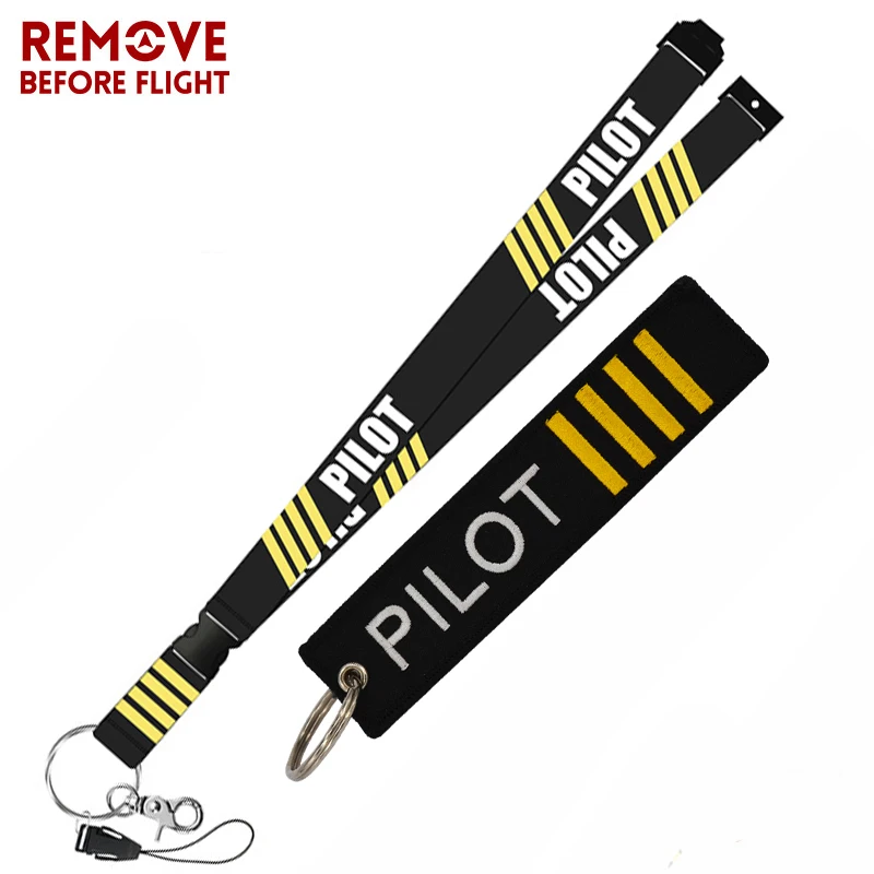 Remove Before Flight Fashion Jewelry Mixed Key Chain Safety Tag Embroidery Pilot Lanyard for Key Ring Chain Aviation Gifts (2)