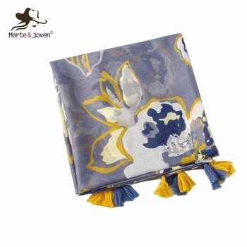 Marte&Joven Women Polyester Art Floral Printing Shawls Tassels Scarves Spring Large Size Ladies Blue Warm Hijab Pashmina Wraps
Marte&Joven Women Polyester Art Floral Printing Shawls Tassels Scarves Spring Large Size Ladies Blue Warm Hijab Pashmina Wraps