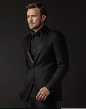 Fashion Style One Button Black Groom Tuxedos Groomsmen Men's Wedding Prom Suits Bridegroom (Jacket+Pants+Bow Tie) K:1022
Fashion Style One Button Black Groom Tuxedos Groomsmen Men's Wedding Prom Suits Bridegroom (Jacket+Pants+Bow Tie) K:1022
