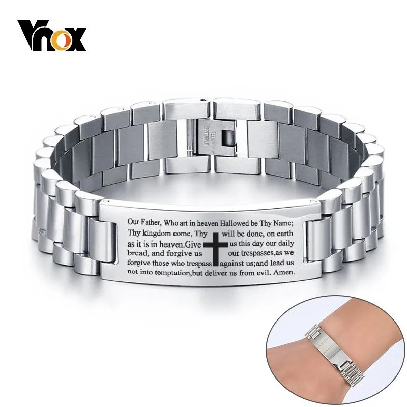 Vnox Free Custom Engrave Multiple National Languages Engrave Cross Bible Verse Bracelets for Men Christian Religious Jewelry
Vnox Free Custom Engrave Multiple National Languages Engrave Cross Bible Verse Bracelets for Men Christian Religious Jewelry