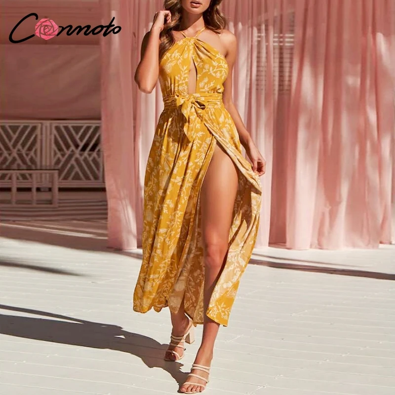 Conmoto Spaghetti Strap Crop Backless Women Dress Print Bohemian Maxi Dresses Split Crop Halter Sexy Dress Vestidos
Conmoto Spaghetti Strap Crop Backless Women Dress Print Bohemian Maxi Dresses Split Crop Halter Sexy Dress Vestidos
