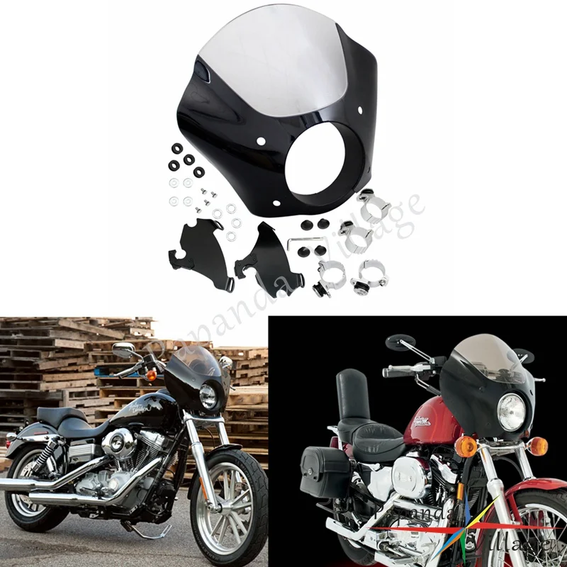 Papanda Black and Clear Gauntlet Headlight Fairing W/Mounting Hardware for Harley Sportster XL 1100 1200 Iron 883 XL883N
Papanda Black and Clear Gauntlet Headlight Fairing W/Mounting Hardware for Harley Sportster XL 1100 1200 Iron 883 XL883N