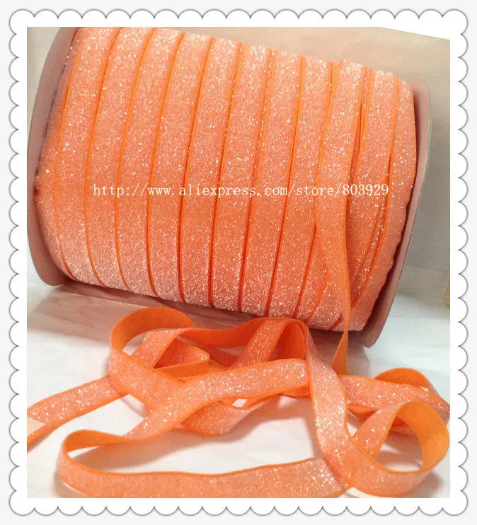 

(50yards/lot) Non - stretch 1.5" Frosted Tangerine Metallic Ribbon