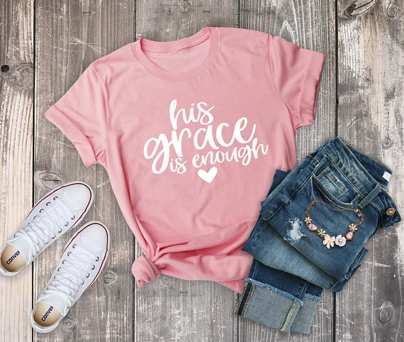 His Grace is Enough T-shirt women fashion faith funny slogan tees cotton summer cool girl party style gift tops tumblr art shirt
His Grace is Enough T-shirt women fashion faith funny slogan tees cotton summer cool girl party style gift tops tumblr art shirt
