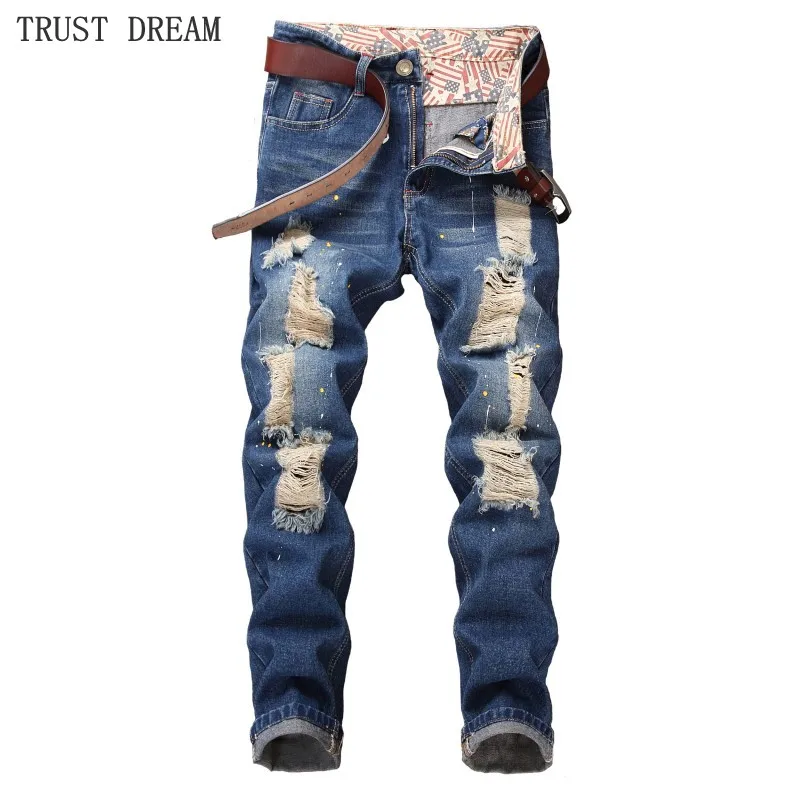 2019 Vintage Designed Man Nostalgic Slim Jeans Ripped Hole Beggar Men' Fashion Pants Paint Dot Male Casual Street Cool Trousers
2019 Vintage Designed Man Nostalgic Slim Jeans Ripped Hole Beggar Men' Fashion Pants Paint Dot Male Casual Street Cool Trousers