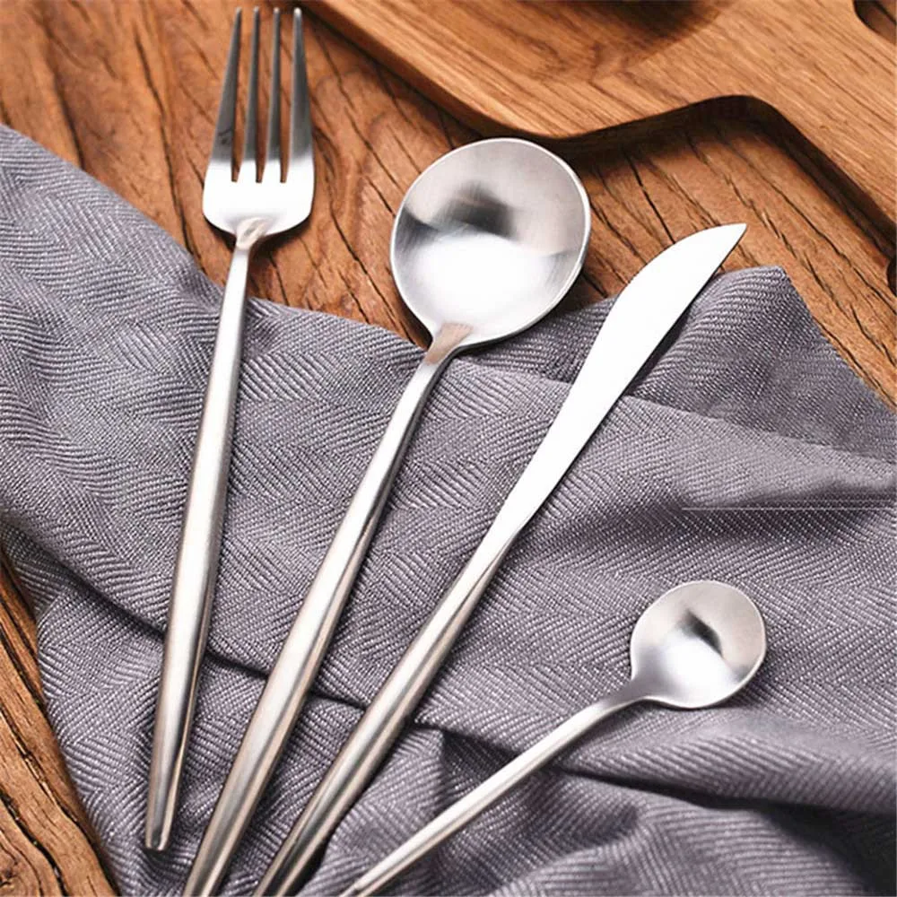 KuBac-24Pcs-Dinnerware-Set-Stainless-Steel-Cutlery-Set-Black-Knife-Fork-Set-Tableware-Silver-Cutleries-Western